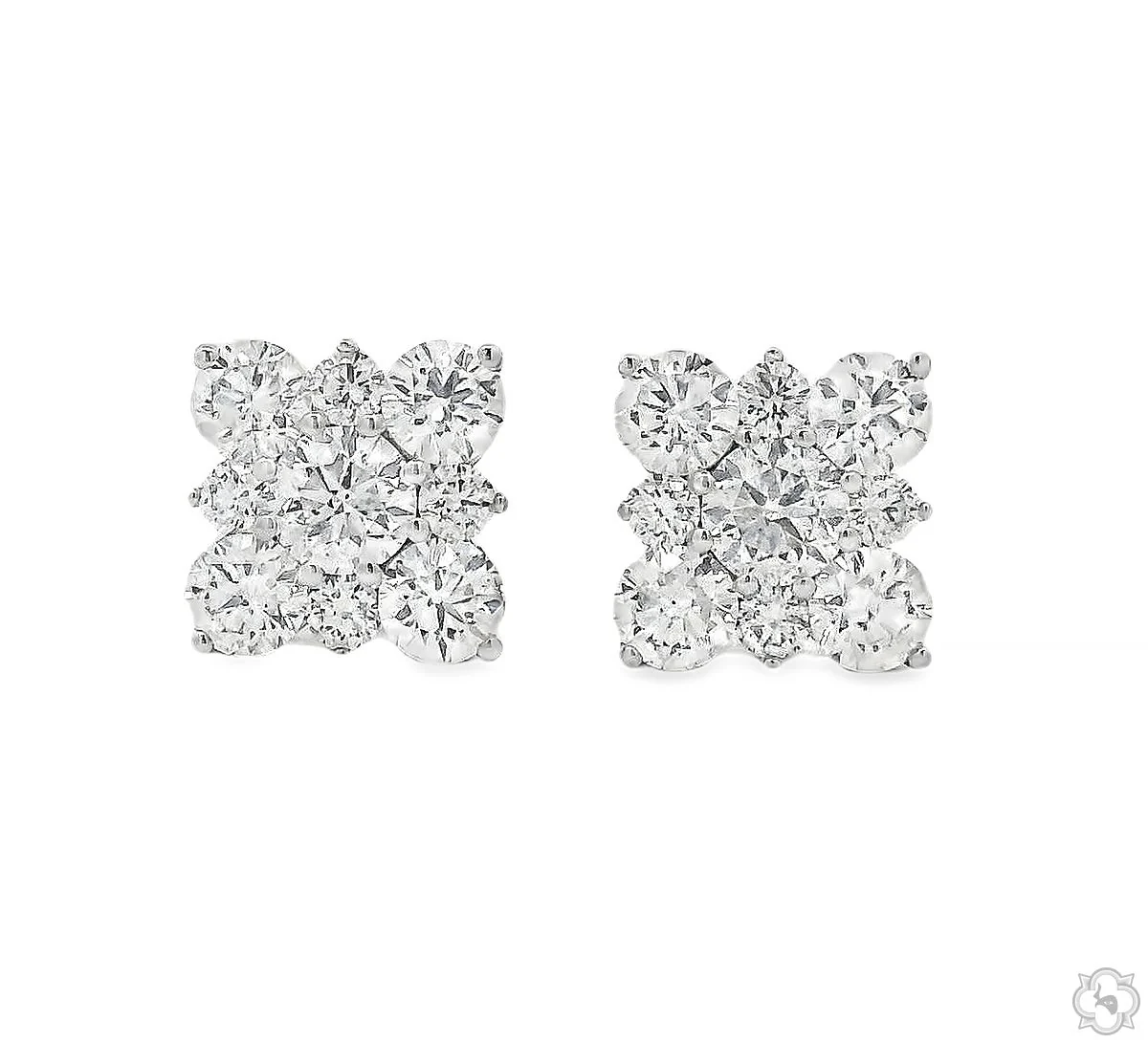 Diamond Cluster Square Studs 70739