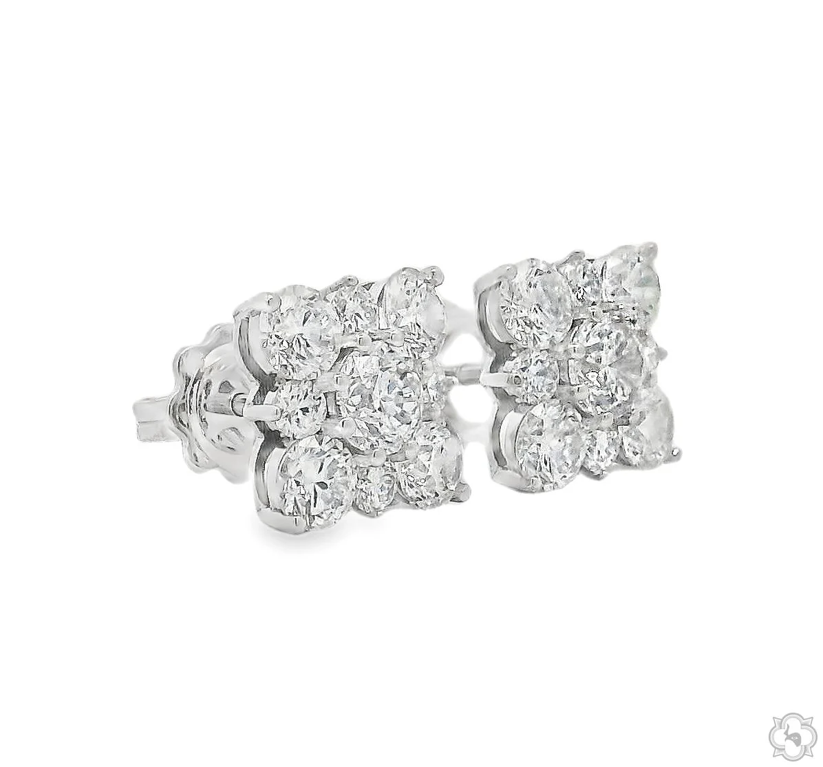 Diamond Cluster Square Studs 70739