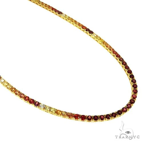 Fire Sapphire Multi Colored Tennis Chain 66767