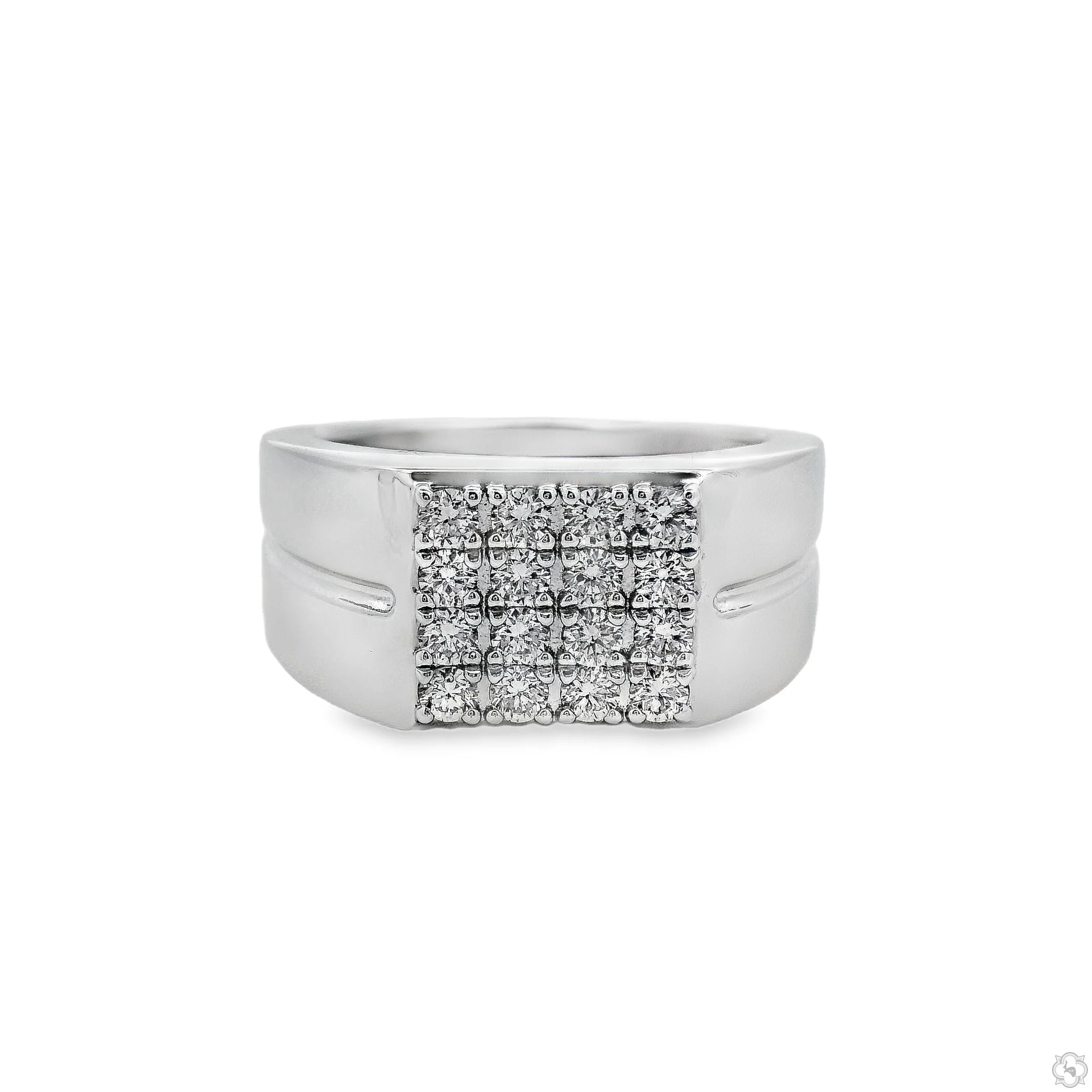 Silver Prong Diamond Square Top Band 61506