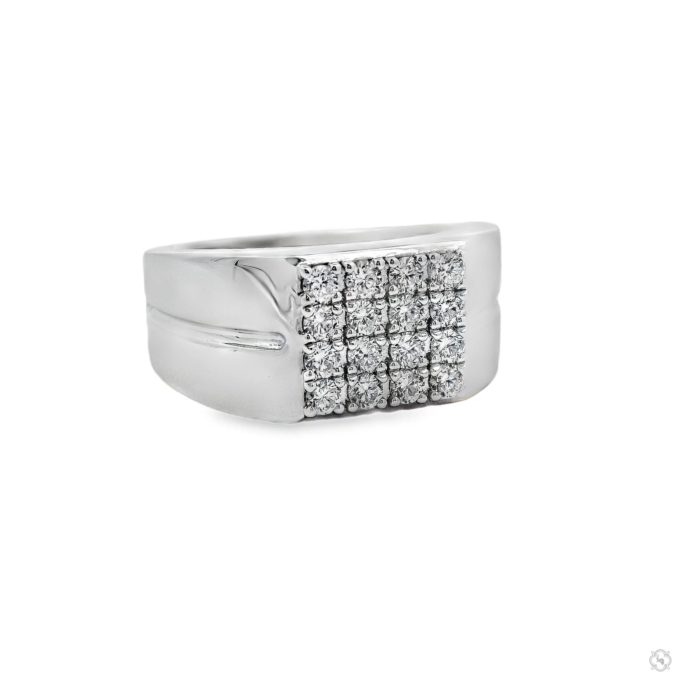 Silver Prong Diamond Square Top Band 61506