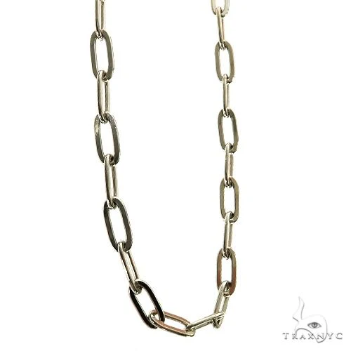 Silver Solid Thin Paper Clip Link Chain 2.7mm 24 Inches 69839