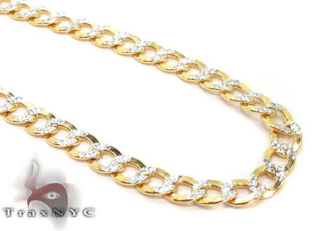 Gold Diamond Cut Solid Curb Link Chain 24 Inches 3.5mm 33012