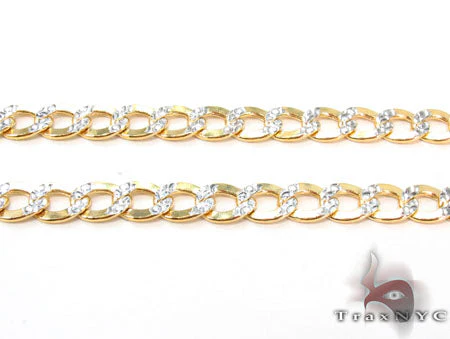 Gold Diamond Cut Solid Curb Link Chain 24 Inches 3.5mm 33012