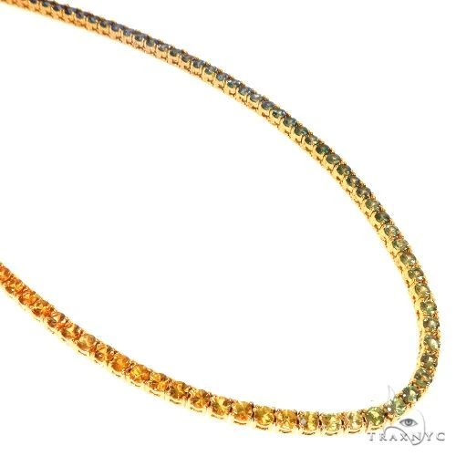 Graduated Rainbow Sapphire Tennis Chain 67586