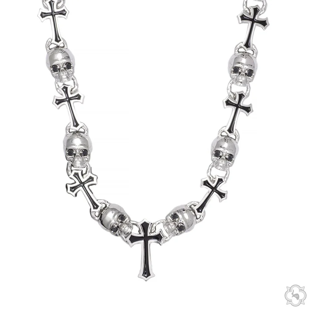 Life and Death Skull Cross Silver Chain 70399