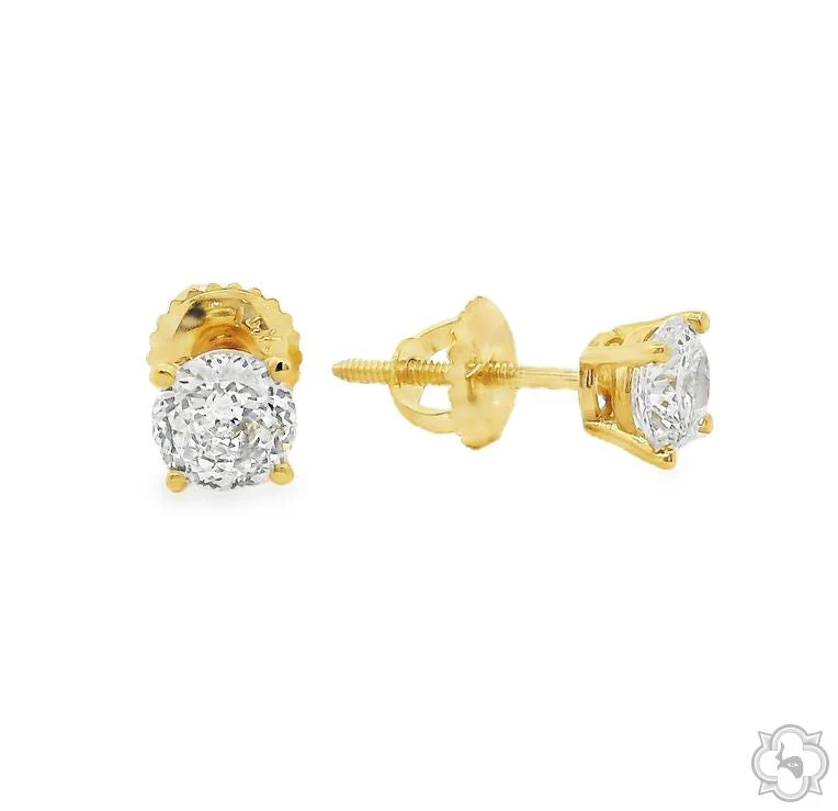 Portuguese Cut Diamond Stud Earrings 70602