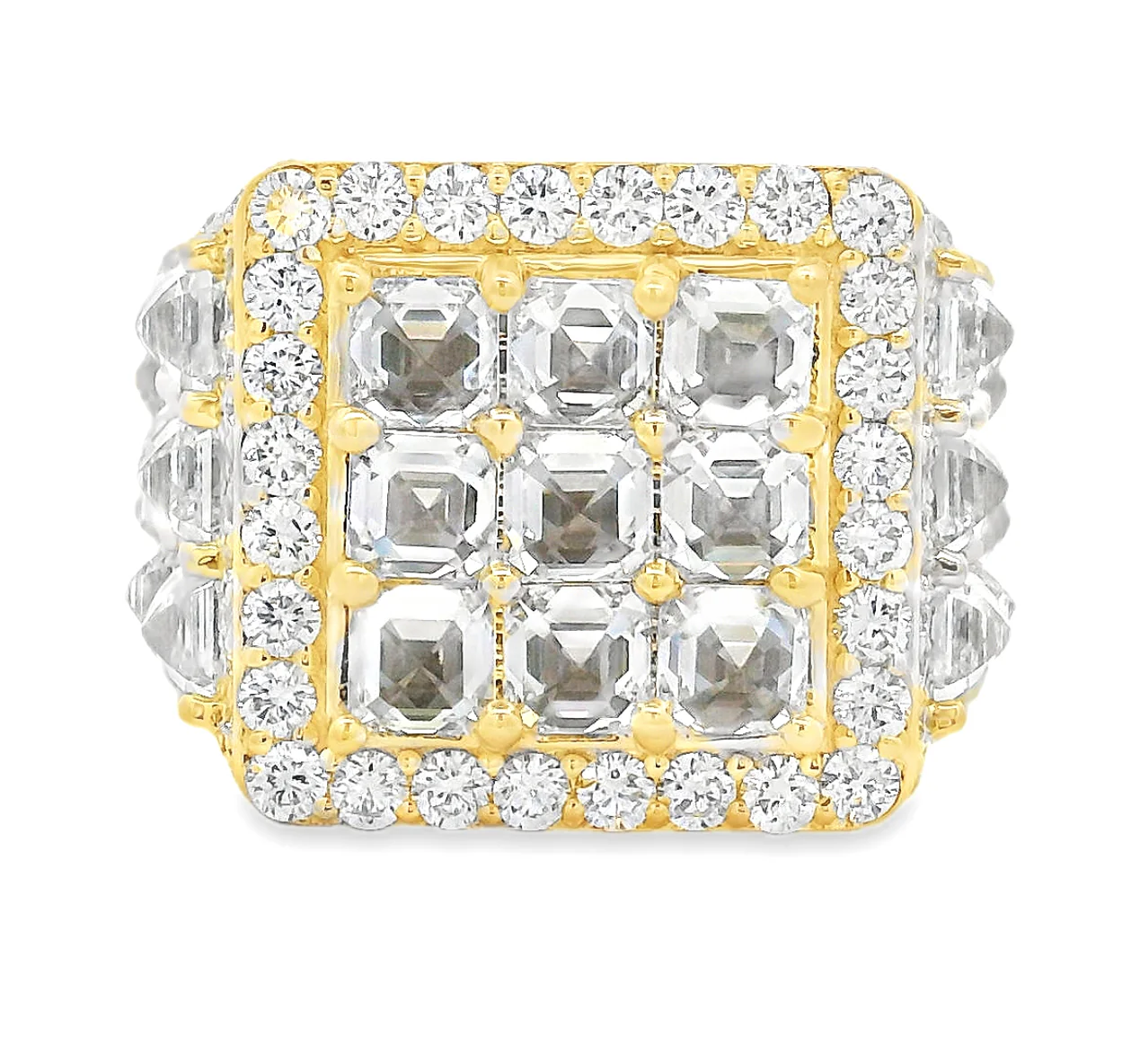 UpSide Down Asscher Diamond Birthday Pinky Ring 70474