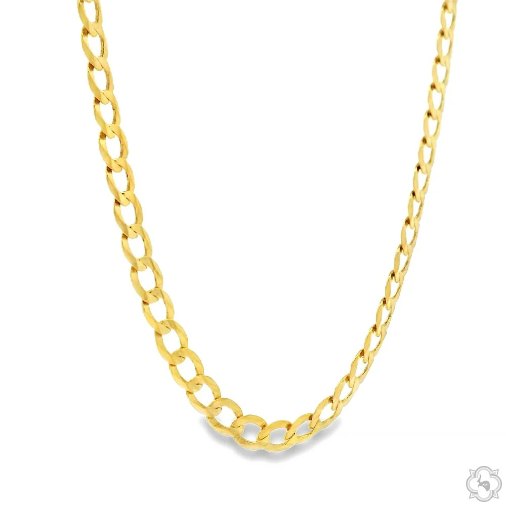 10k Yellow Gold Hollow Curb Link Chain 24 inches 3.5mm 65986