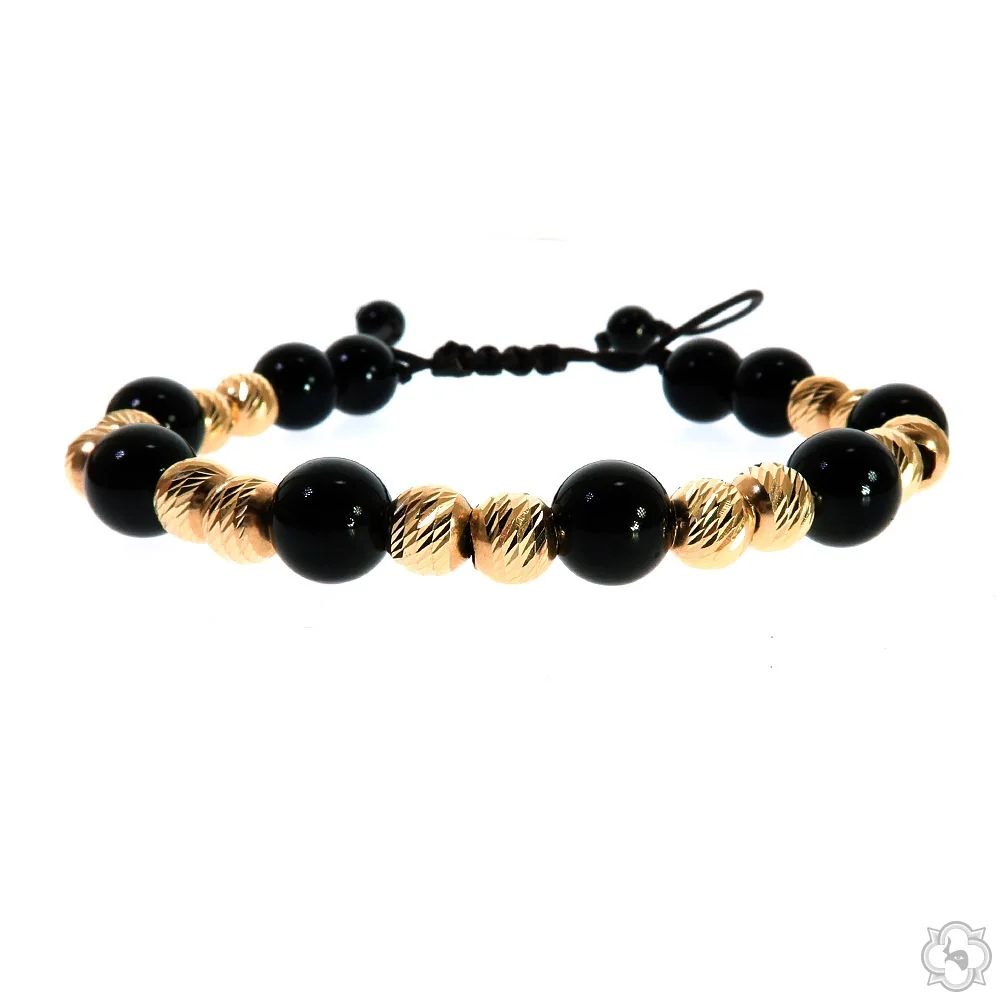 TraxNYC 14K Gold Double Bead Adjustable Bracelet 70205