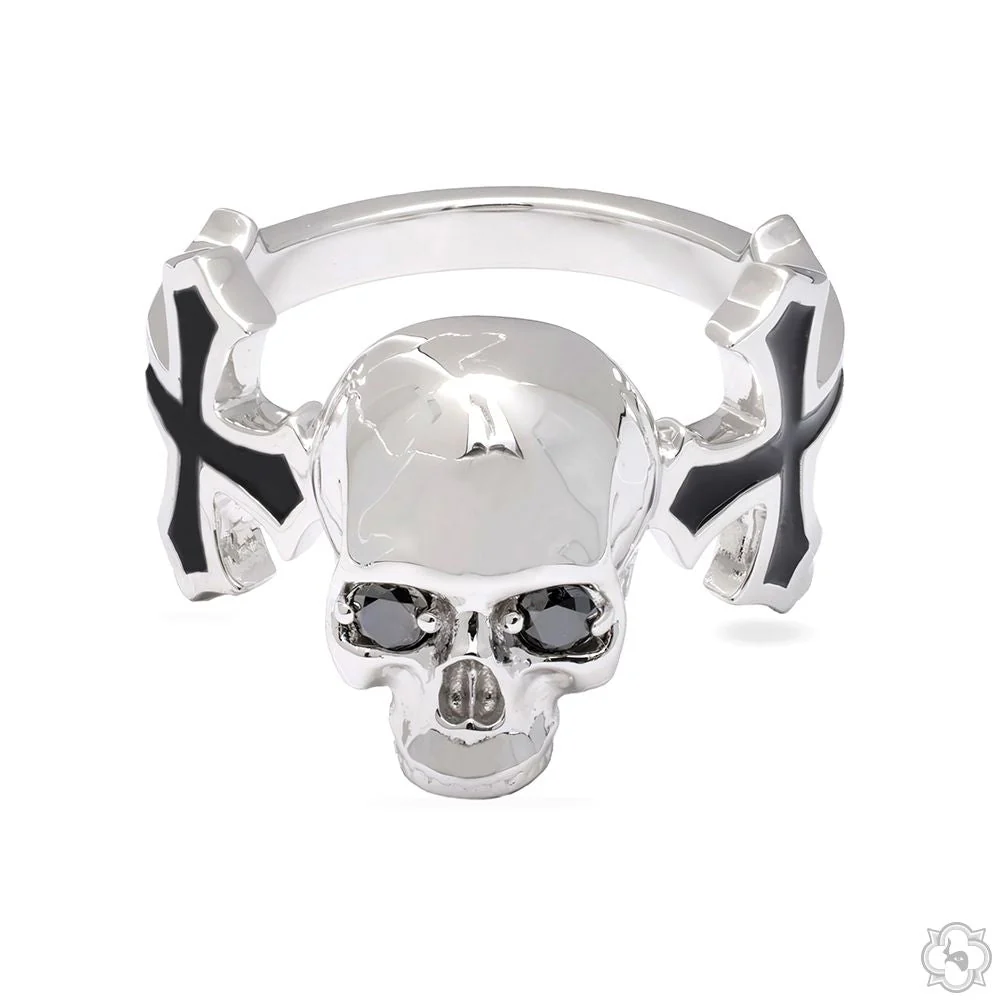 Life and Death Skull Cross Silver Ring 70400