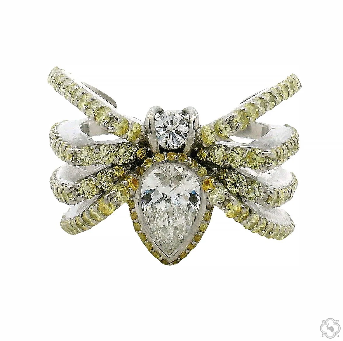 Wrap Around Spider Diamond Ring .925 Silver 70776