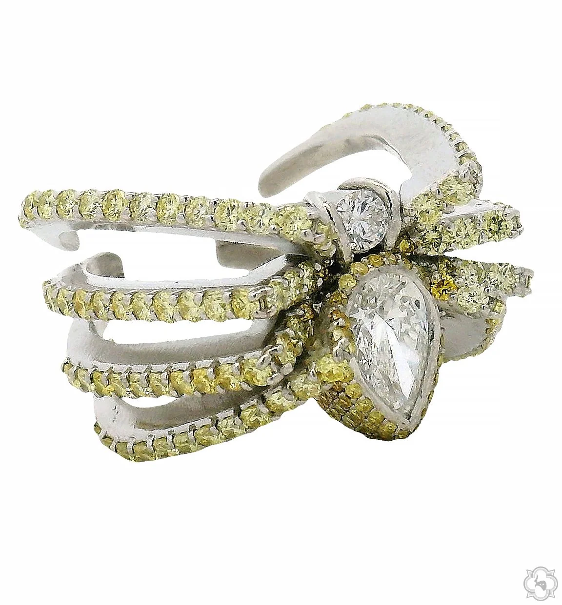 Wrap Around Spider Diamond Ring .925 Silver 70776