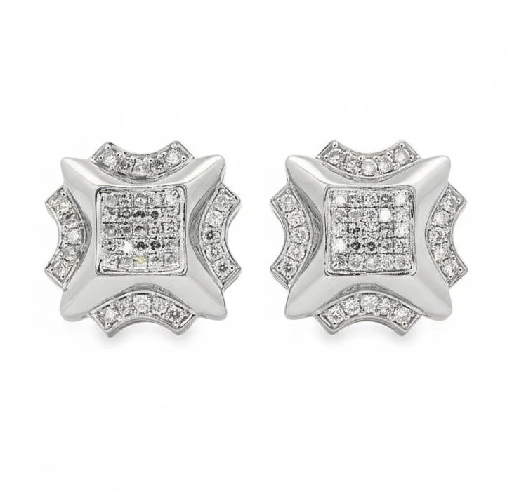 10K Gold Round Cut Prong Diamond Earrings 23391