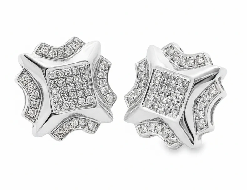 10K Gold Round Cut Prong Diamond Earrings 23391