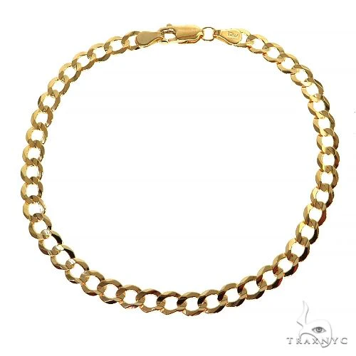 10k Yellow Gold Solid Curb Link Bracelet 5.5mm 8 inches 68266