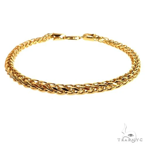 14k Yellow Gold Solid Thin Wheat Bracelet 3.5mm 8 inches   68269