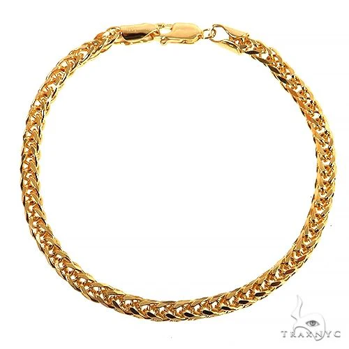 14k Yellow Gold Solid Thin Wheat Bracelet 3.5mm 8 inches 68269