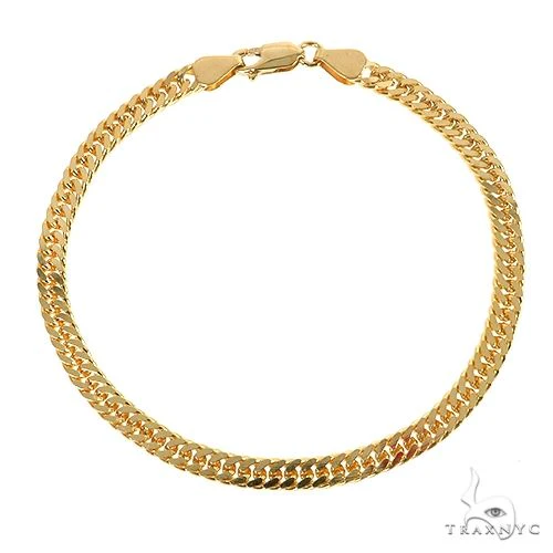 14K Yellow Gold Solid Double Curb Link Bracelet 8 Inches 4.6mm   67792