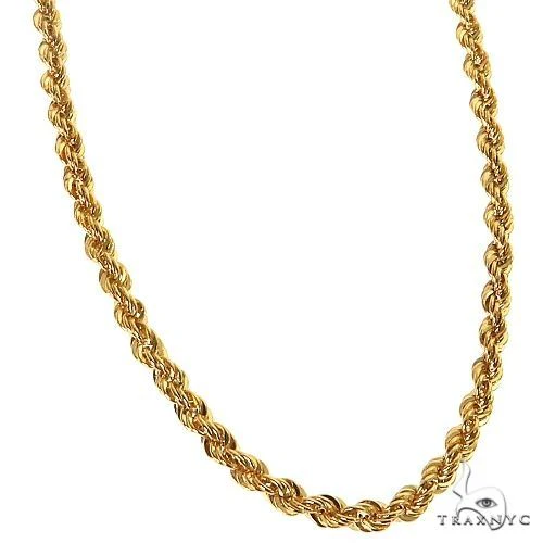 14K Yellow Gold Rope Chain 24 Inches 3mm (Hollow)   66291