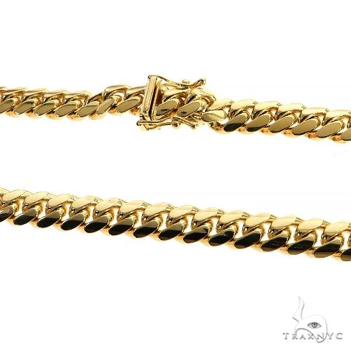 10k Solid Yellow Gold Miami Chain 24 Inches 7mm 10294