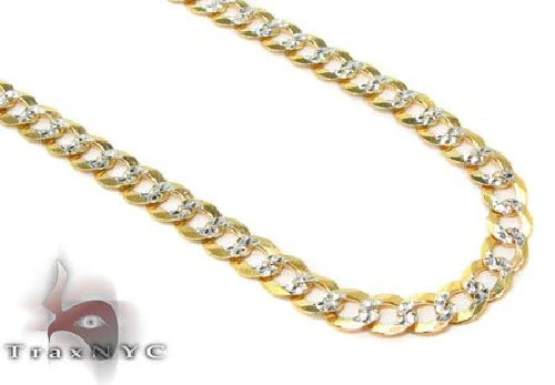 10k Yellow Gold Solid Curb Diamond Cut Chain 28 Inches 3.5mm   63349
