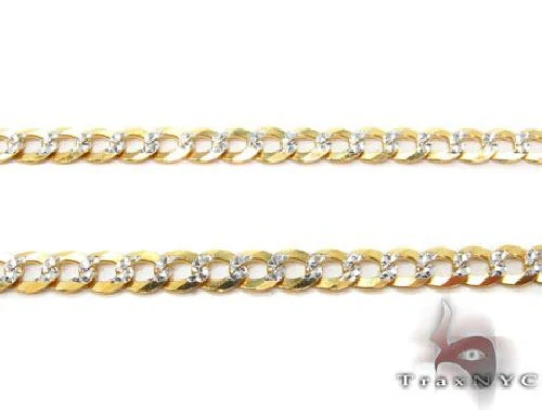 10k Yellow Gold Solid Curb Diamond Cut Chain 28 Inches 3.5mm 63349