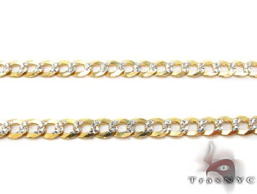 10k Yellow Gold Solid Curb Diamond Cut Link Chain 20 Inches 3.5mm 63755