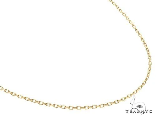 14K Yellow Gold Cable Link Chain 18 Inches 1.4mm 64395