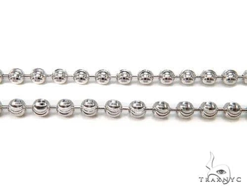 14K White Gold Moon Cut Link Chain 24 Inches 3mm   64801