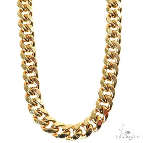 14k Yellow Gold Miami Cuban Hollow Chain 22 Inches 7.5mm 64812