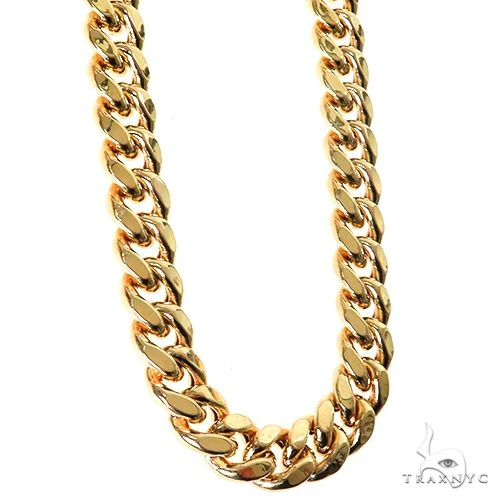 14k Yellow Gold Miami Cuban Hollow Chain 22 Inches 7.5mm 64812
