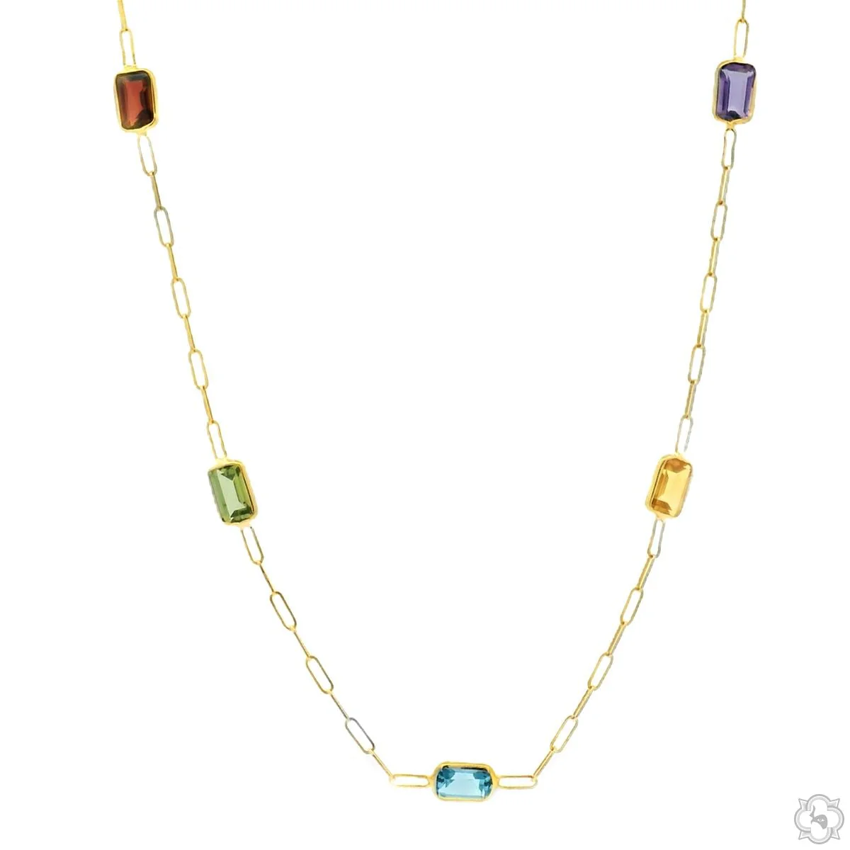 Rainbow Gem Link Necklace 70741