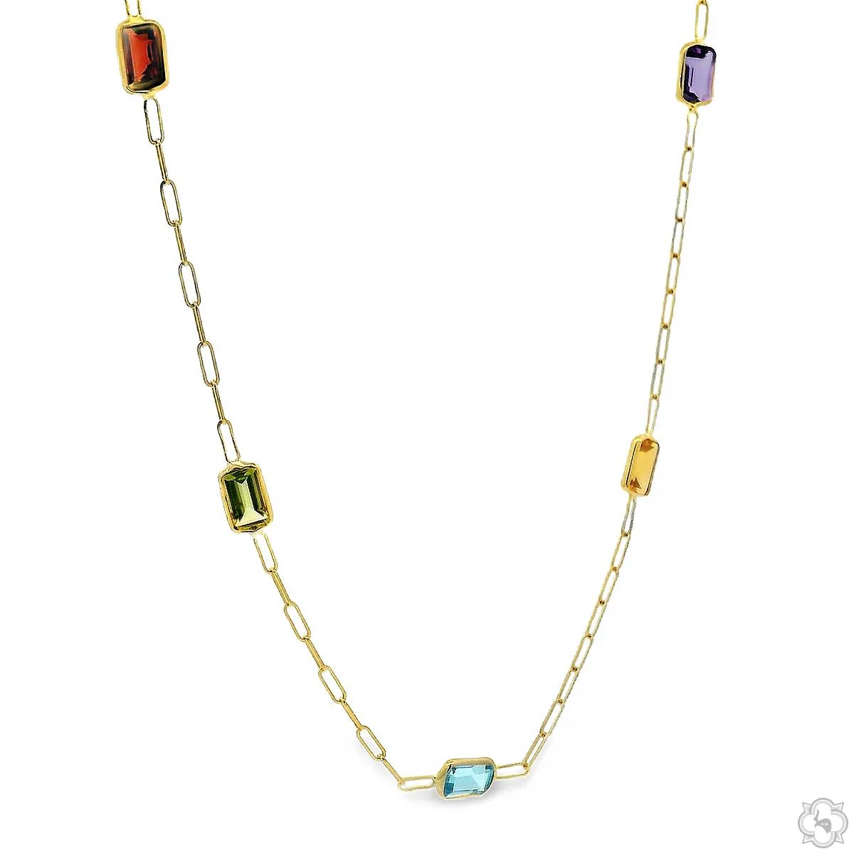 Rainbow Gem Link Necklace 70741