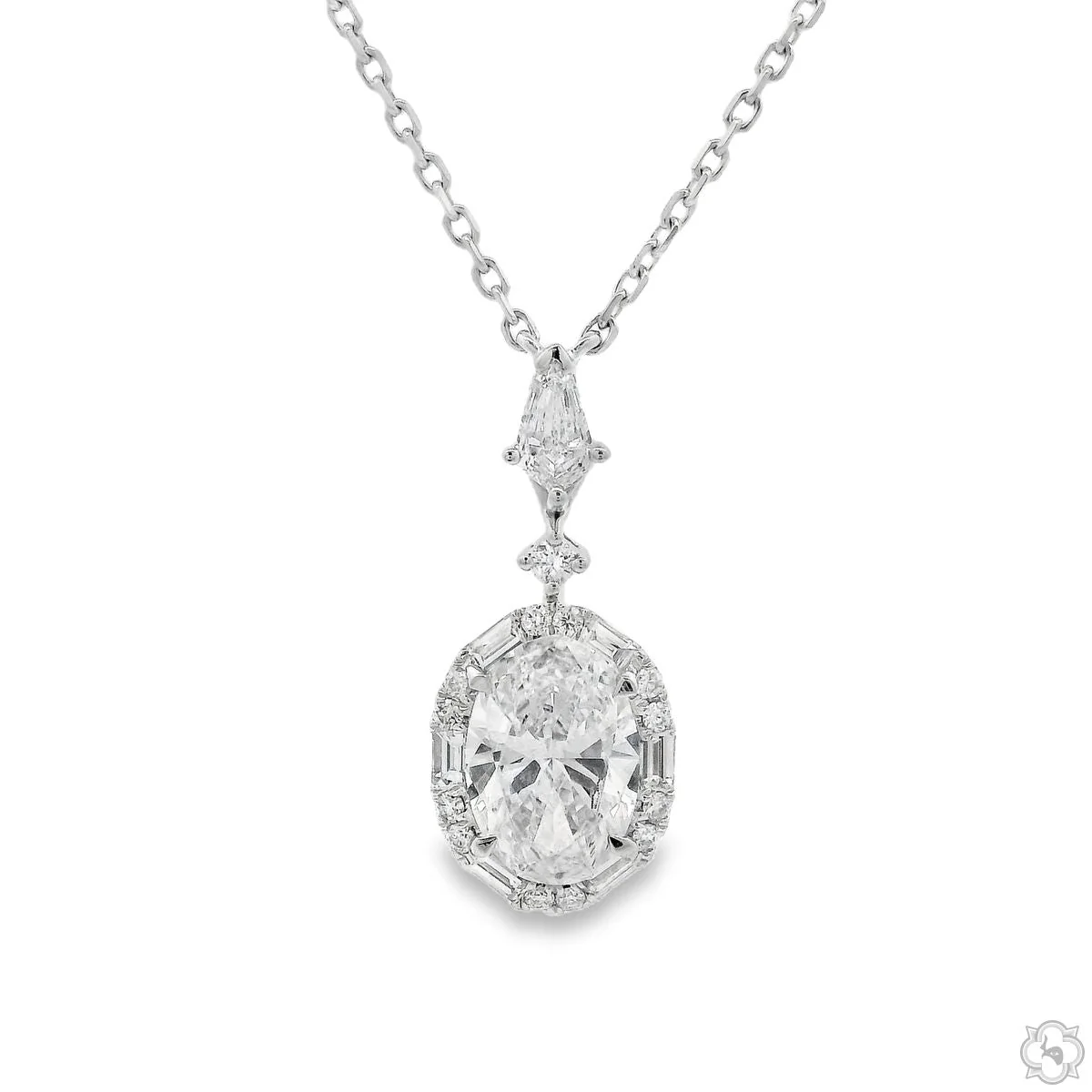 Oval Diamond Necklace 70754