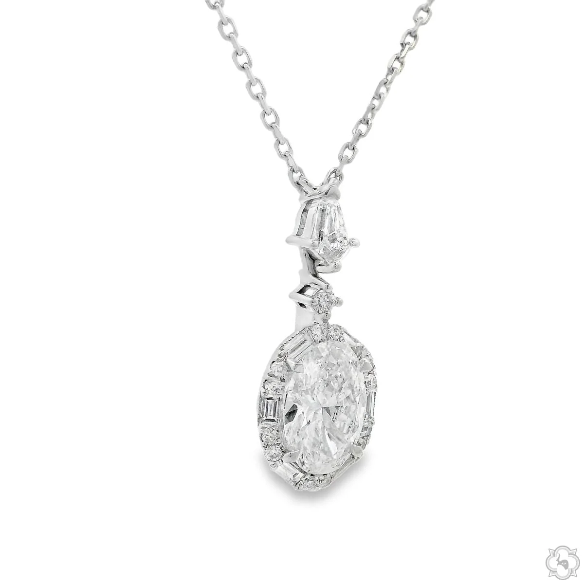 Oval Diamond Necklace 70754