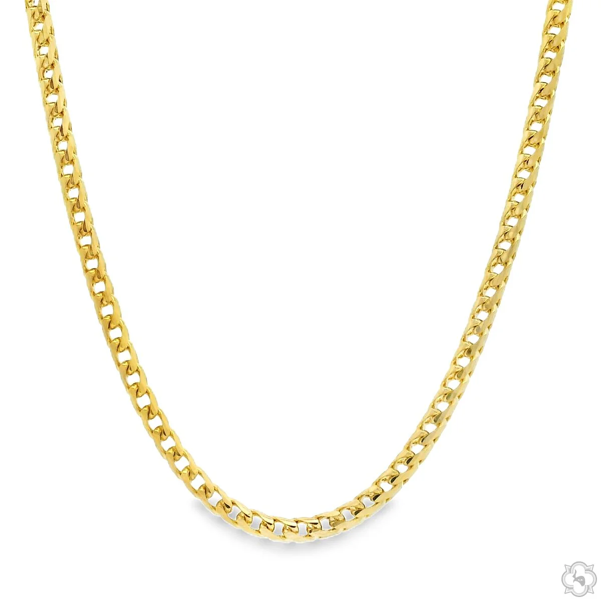 14k Yellow Gold Solid Round Franco Diamond Cut Link Chain 3mm 18 Inches 70722