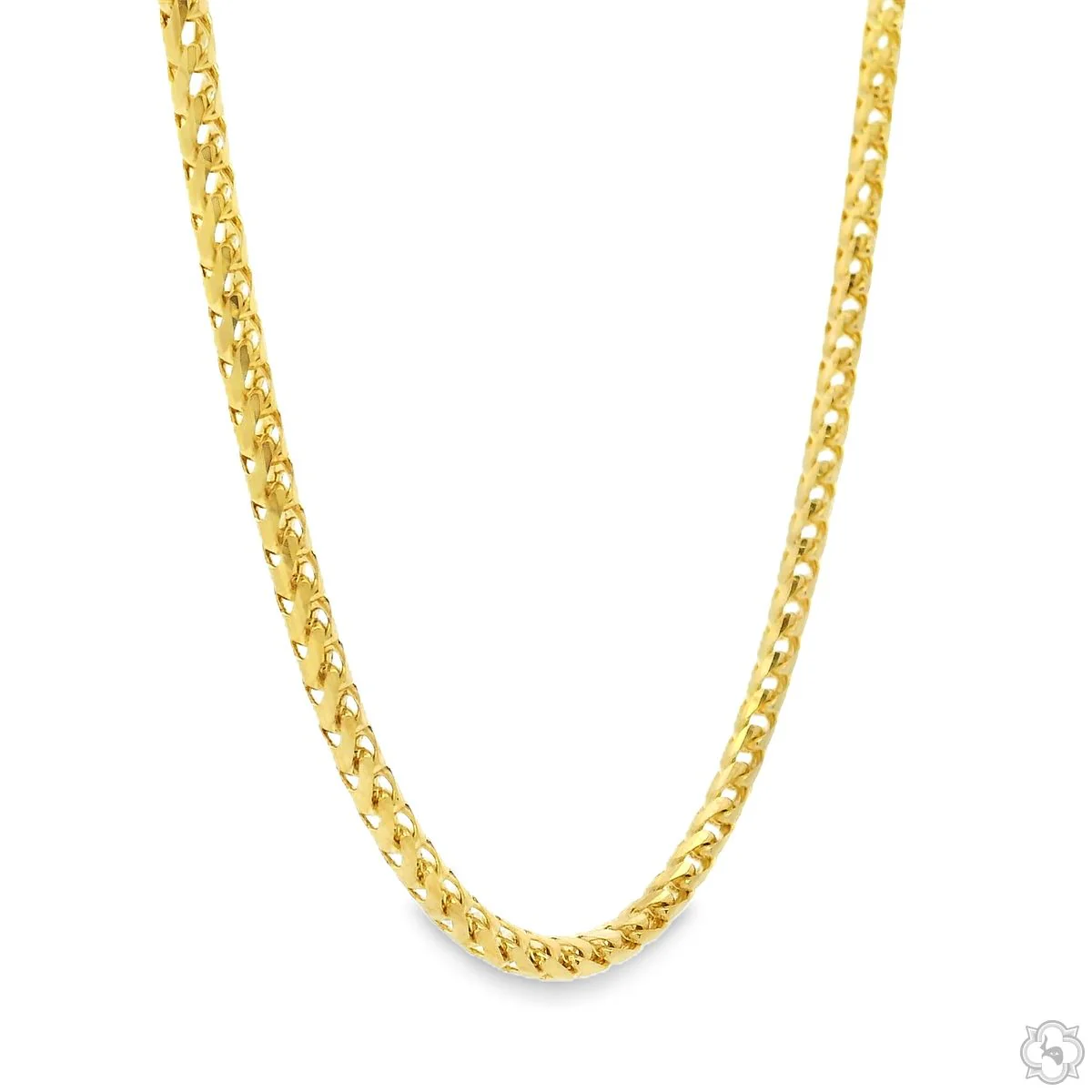 14k Yellow Gold Solid Round Franco Diamond Cut Link Chain 3mm 18 Inches 70722