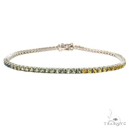 5 Pointer Rainbow Sapphire Tennis Bracelet 68572
