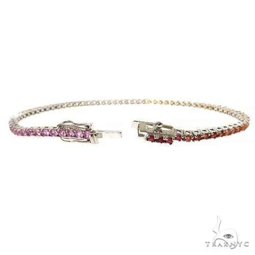 5 Pointer Rainbow Sapphire Tennis Bracelet 68572
