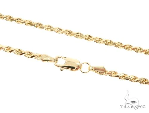 14K Yellow Gold Diamond Cut Solid Rope Chain 26 Inches 2.4mm   65925