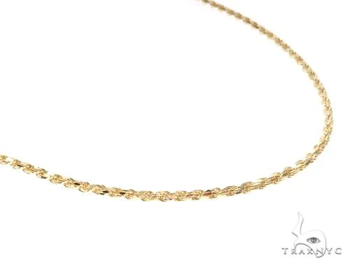 14K Yellow Gold Diamond Cut Solid Rope Chain 26 Inches 2.4mm   65925