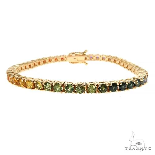 15 Pointer Rainbow Sapphire Tennis Bracelet 67521