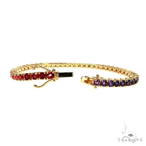 15 Pointer Rainbow Sapphire Tennis Bracelet 67521