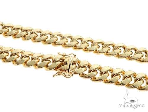 14K Yellow Gold Miami Hollow Cuban 24 Inches 6.8mm 68409