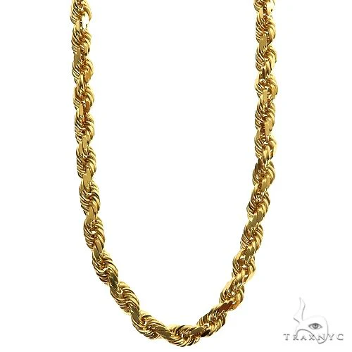 14k Yellow Gold Solid Rope Diamond Cut Link Chain 4mm 22 Inches 69864