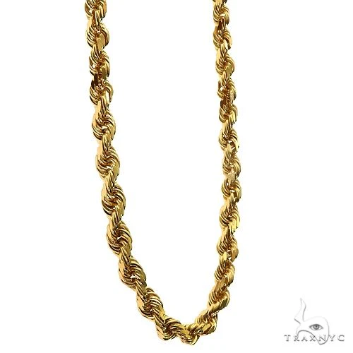 14k Yellow Gold Solid Rope Diamond Cut Link Chain 4mm 22 Inches 69864