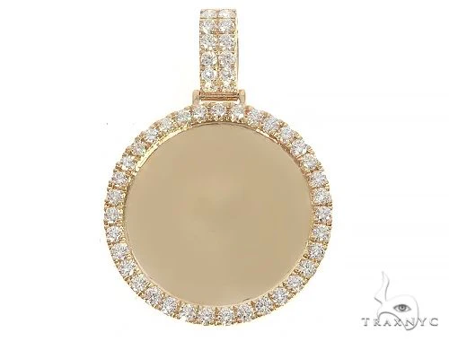 14K Yellow Gold Diamond Frame Custom Photo Pendant 1.25 inches 65408