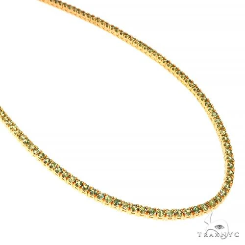 Forest Green 7 Pointer Sapphire Tennis Chain 67402