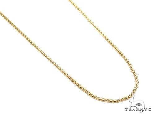 14K Yellow Gold Hollow Round Box Link Chain 16 Inches 2mm   68103